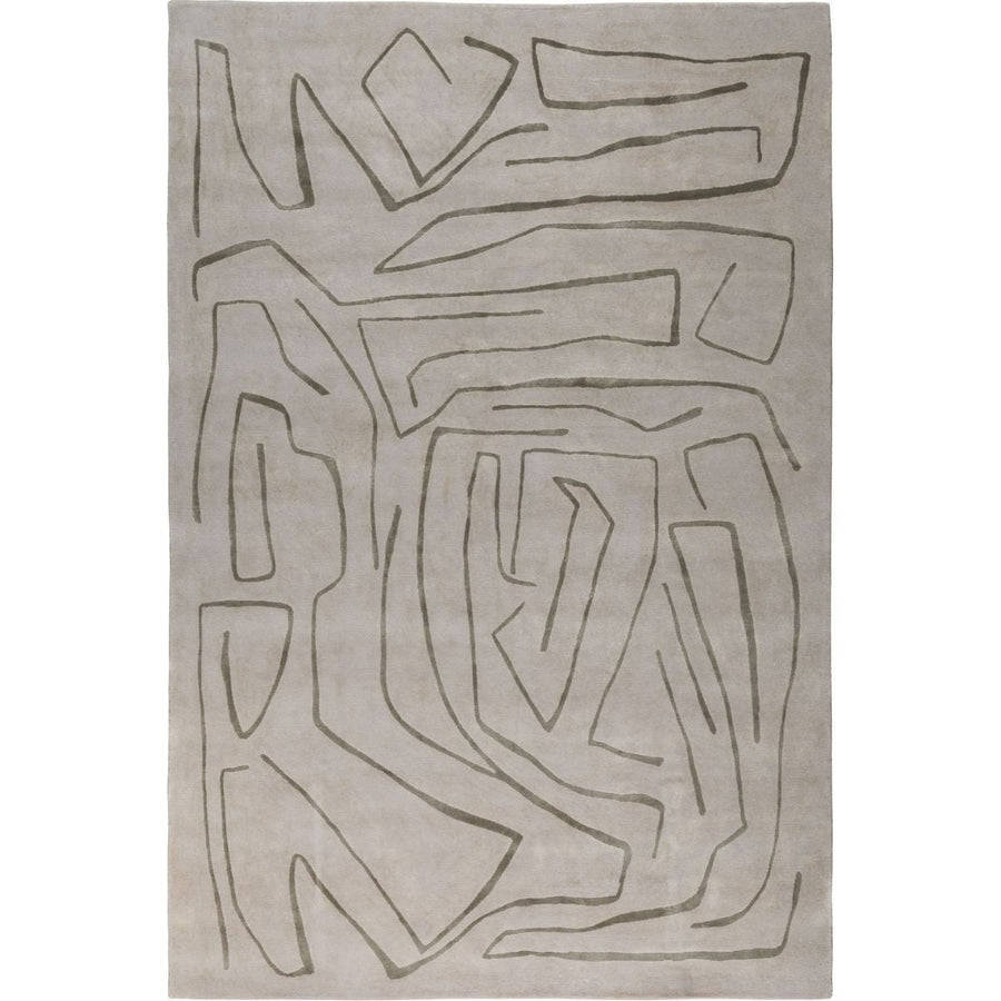 RUGKARI Puresuit abstract pure New Zealand wool luxury rug styled in an Indian living room - image 1