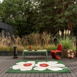 RUGKARI Petalia floral pure New Zealand wool luxury rug styled in an Indian living room - image 2