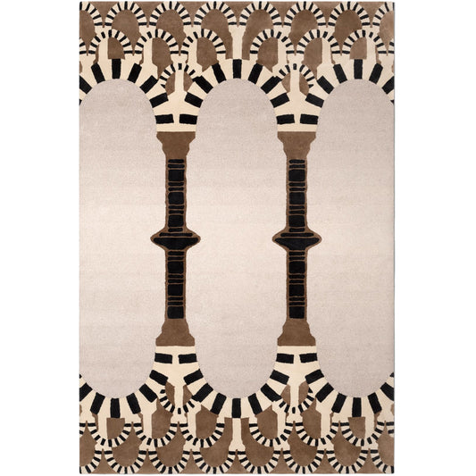 RUGKARI Columnae traditional pure New Zealand wool luxury rug styled in an Indian living room - image 1