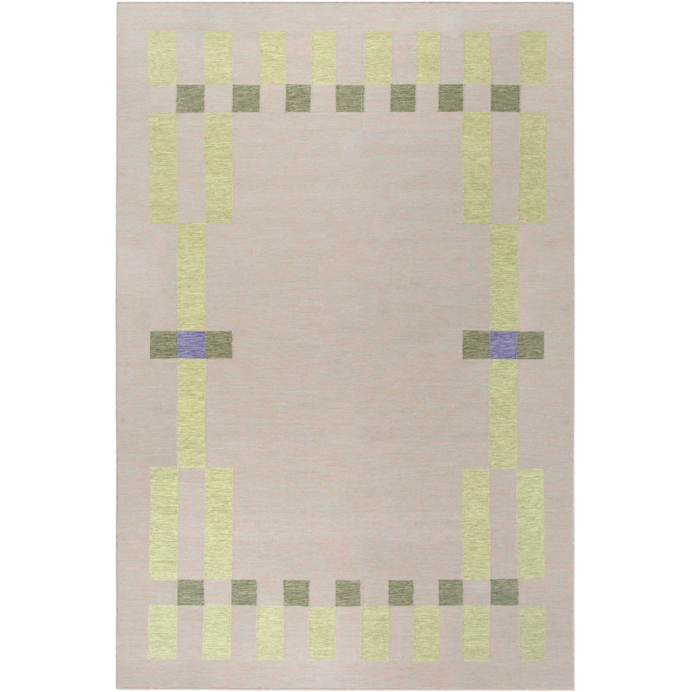 RUGKARI Colonnade geometric pure New Zealand wool luxury rug styled in an Indian living room - image 1