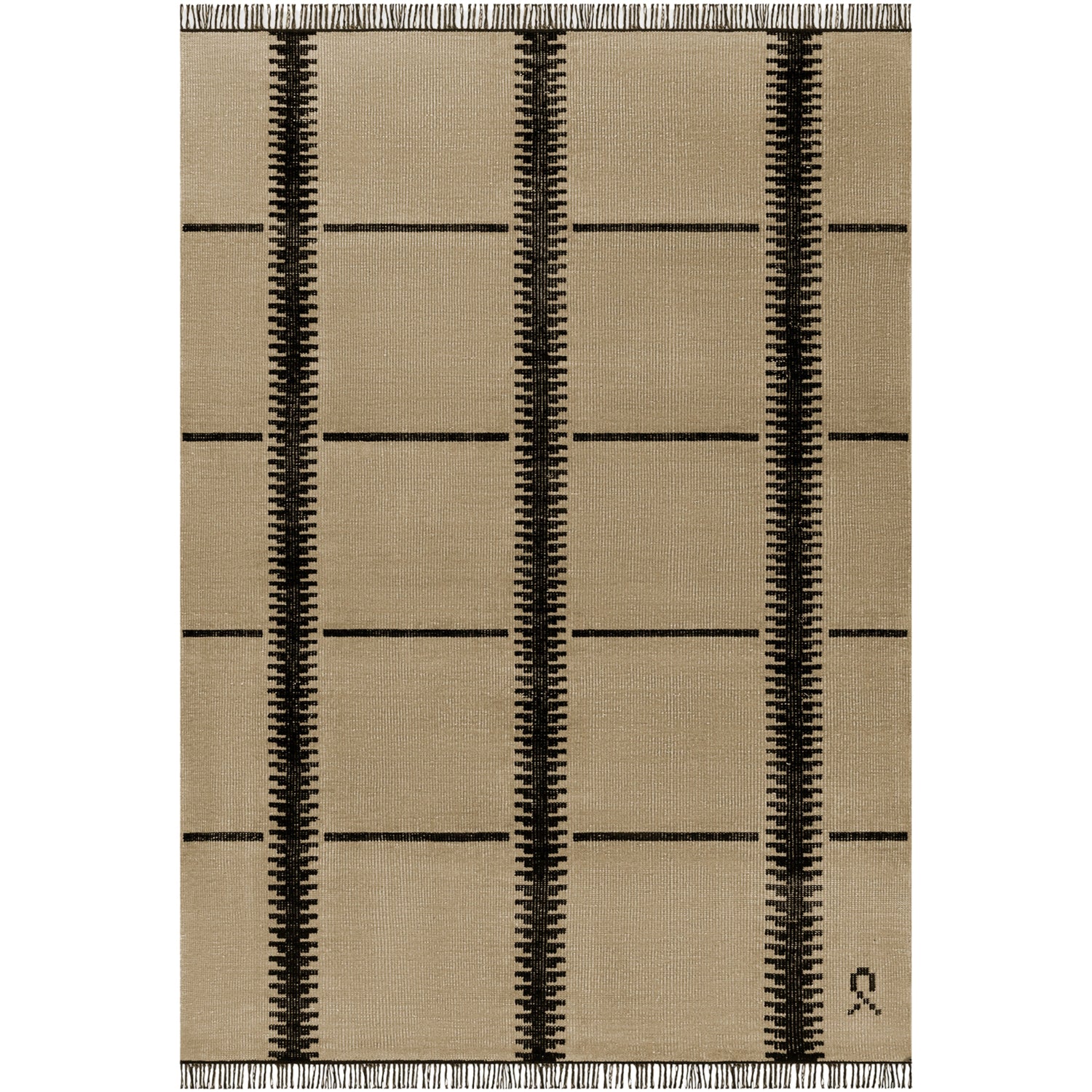 RUGKARI Motif designer pure New Zealand wool luxury rug styled in an Indian living room - image 1