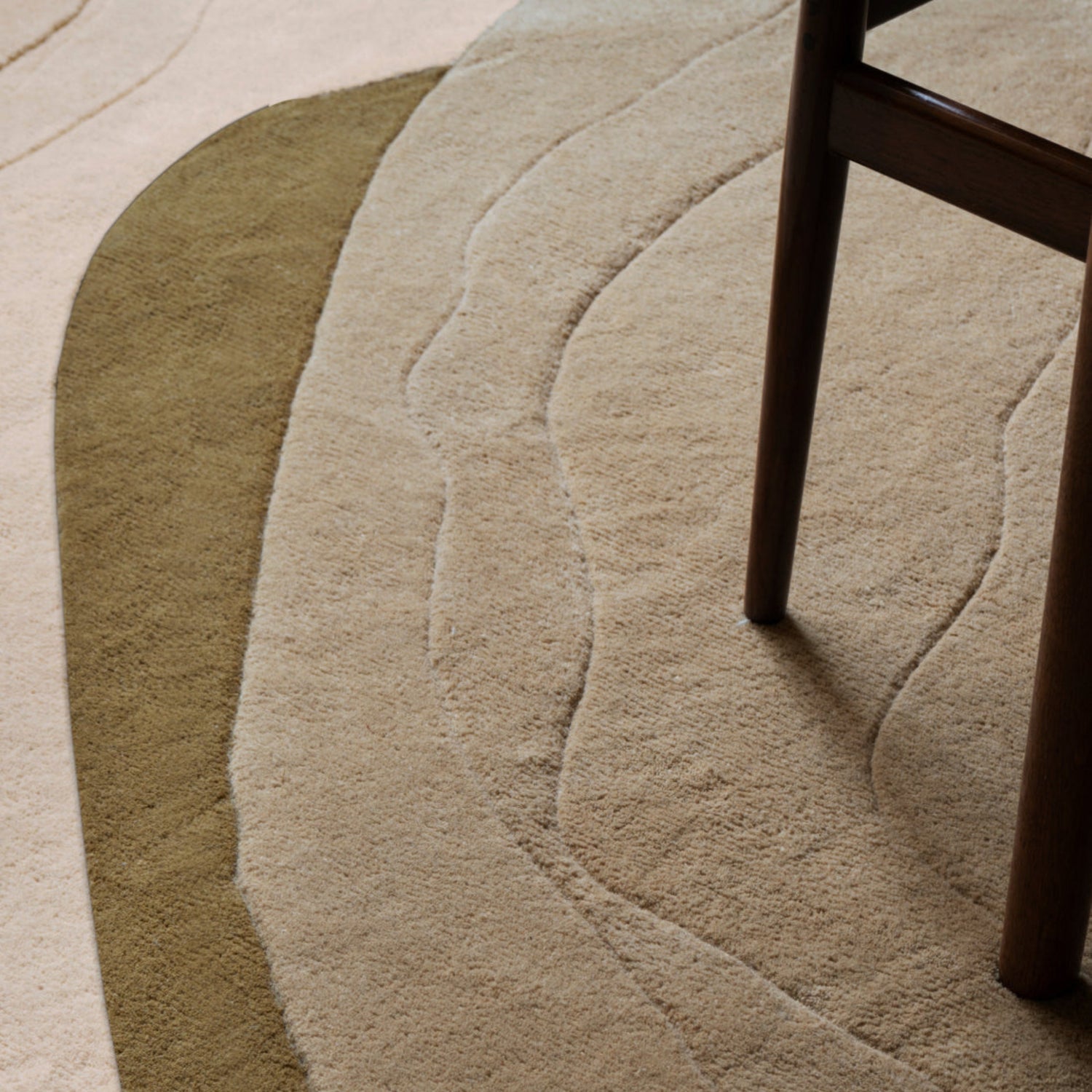 RUGKARI Vermillion traditional pure New Zealand wool luxury rug styled in an Indian living room - image 3