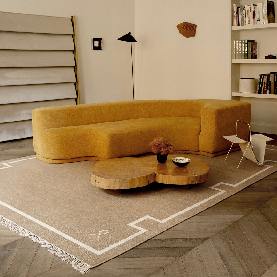 RUGKARI Ethos traditional pure New Zealand wool luxury rug styled in an Indian living room - image 2