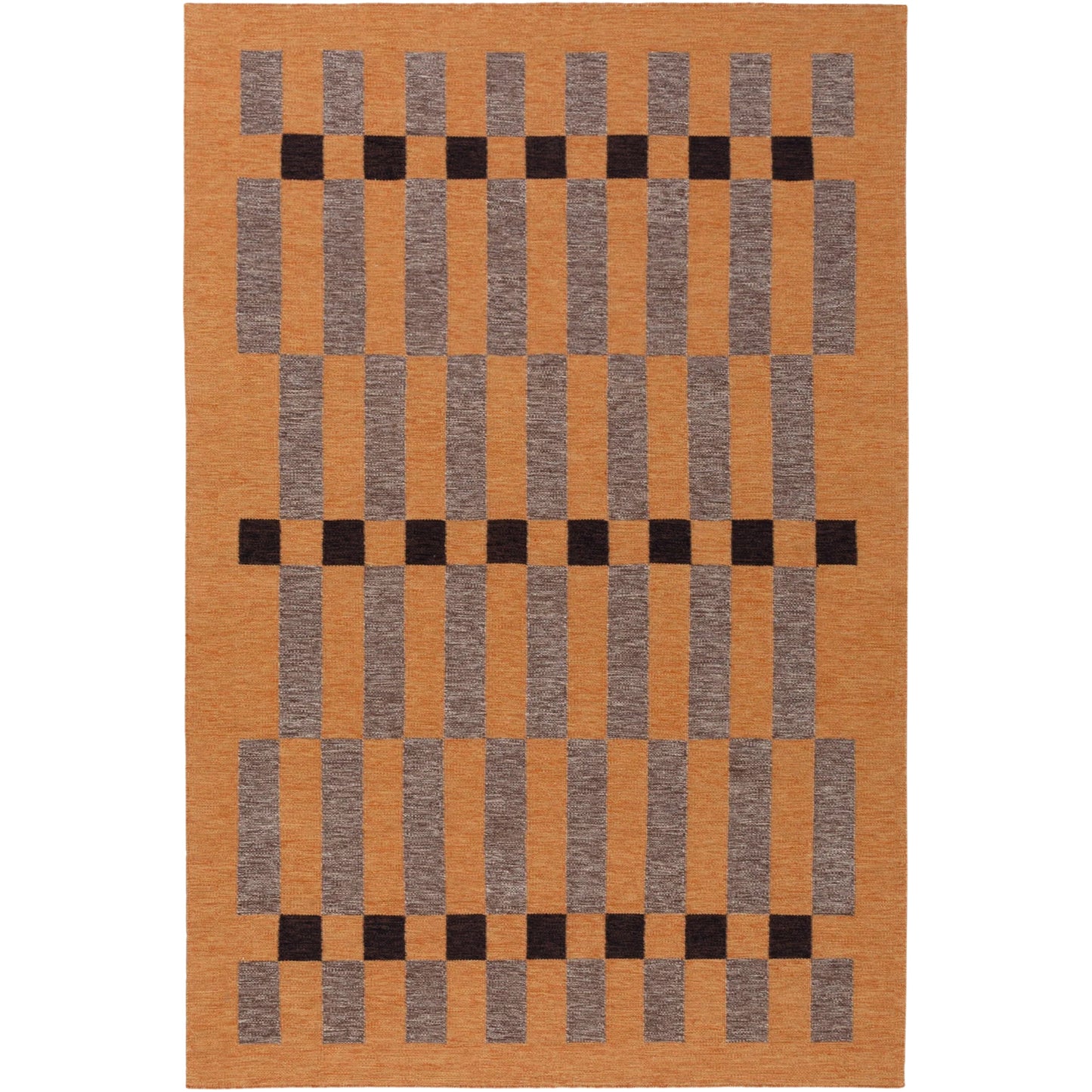 RUGKARI Chronos geometric pure New Zealand wool luxury rug styled in an Indian living room - image 1