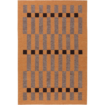 RUGKARI Chronos geometric pure New Zealand wool luxury rug styled in an Indian living room - image 1