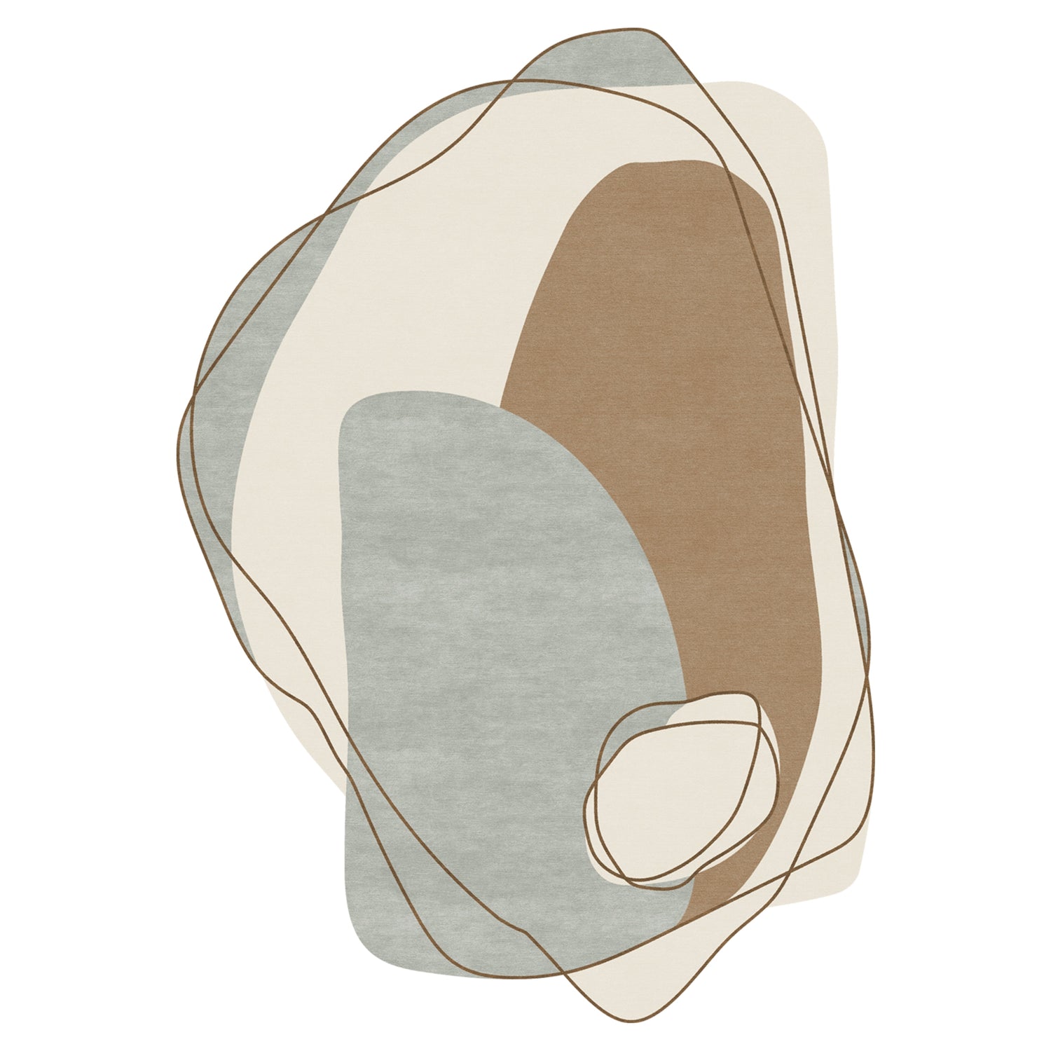 RUGKARI Meandering abstract pure New Zealand wool luxury rug styled in an Indian living room - image 1