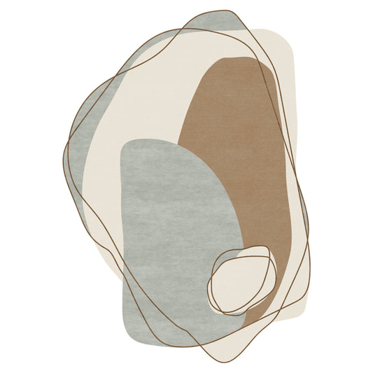 RUGKARI Meandering abstract pure New Zealand wool luxury rug styled in an Indian living room - image 1