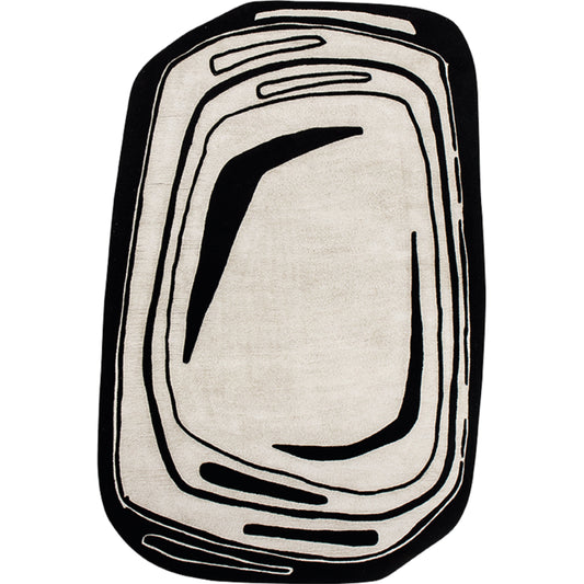 RUGKARI Cadre designer pure New Zealand wool luxury rug styled in an Indian living room - image 1