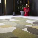 RUGKARI Lush geometric pure New Zealand wool luxury rug styled in an Indian living room - image 2