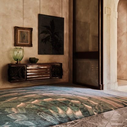 RUGKARI Seanova traditional pure New Zealand wool luxury rug styled in an Indian living room - image 2
