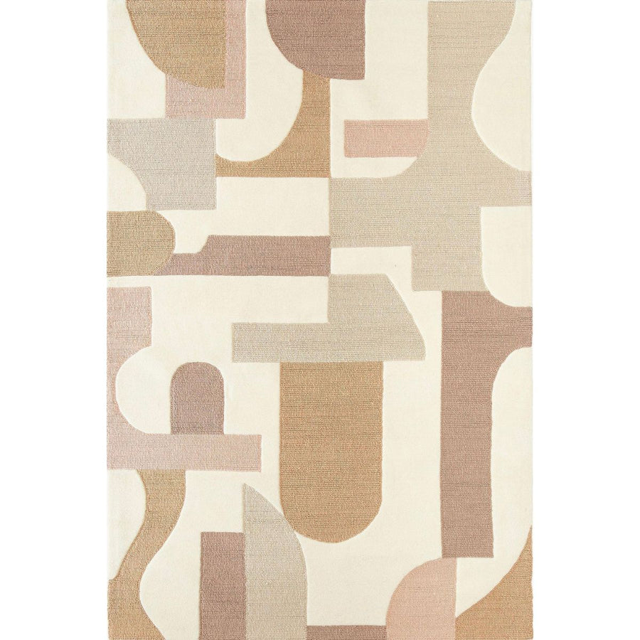 RUGKARI Zen geometric pure New Zealand wool luxury rug styled in an Indian living room - image 1