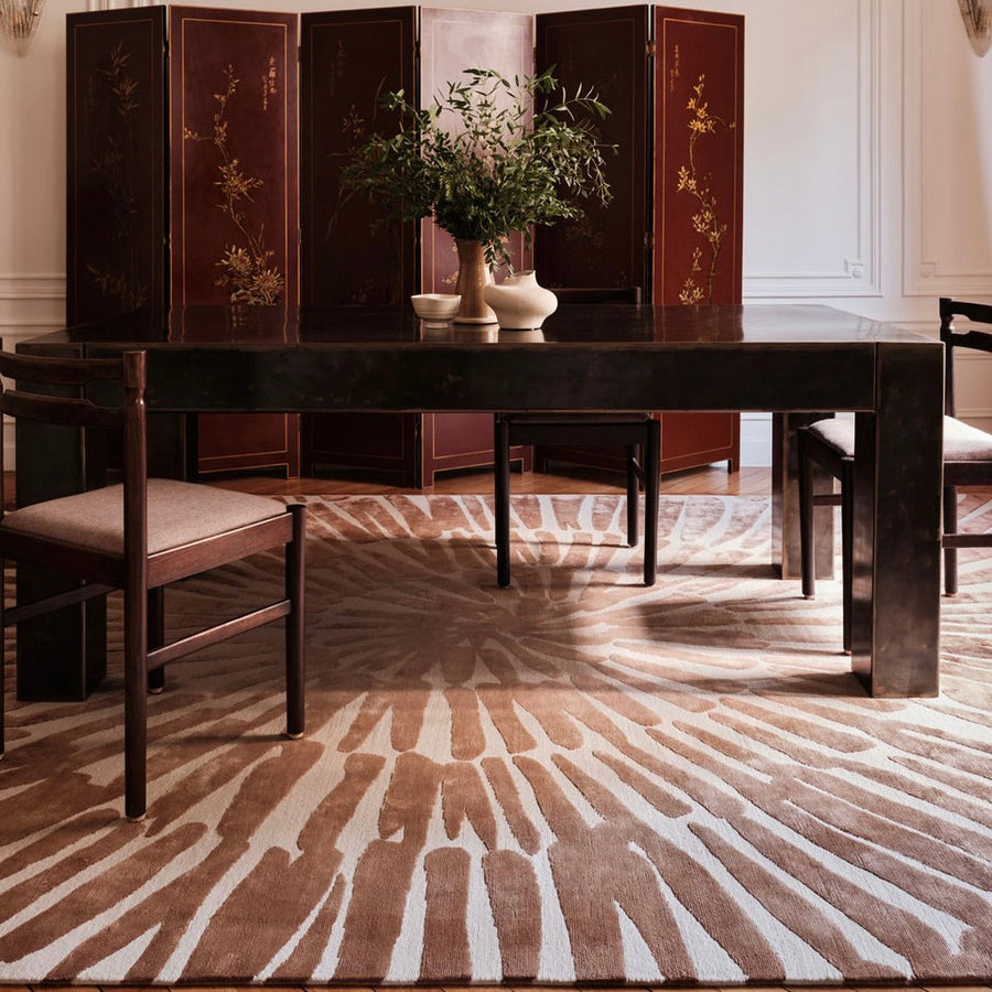RUGKARI Emanate traditional pure New Zealand wool luxury rug styled in an Indian living room - image 2