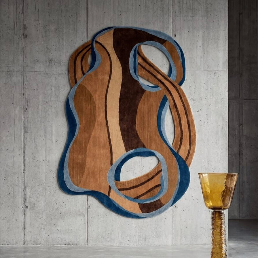 RUGKARI Shoreline traditional pure New Zealand wool luxury rug styled in an Indian living room - image 2