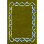 RUGKARI Olive floral pure New Zealand wool luxury rug styled in an Indian living room - image 1