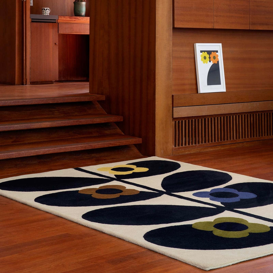 RUGKARI Petal floral pure New Zealand wool luxury rug styled in an Indian living room - image 2