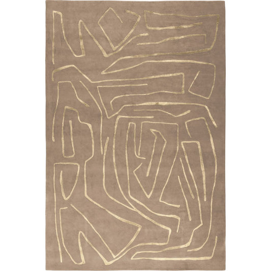 RUGKARI Aurum abstract pure New Zealand wool luxury rug styled in an Indian living room - image 1