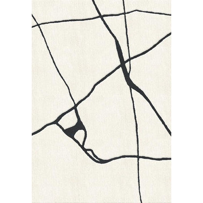 RUGKARI Glacier abstract pure New Zealand wool luxury rug styled in an Indian living room - image 1