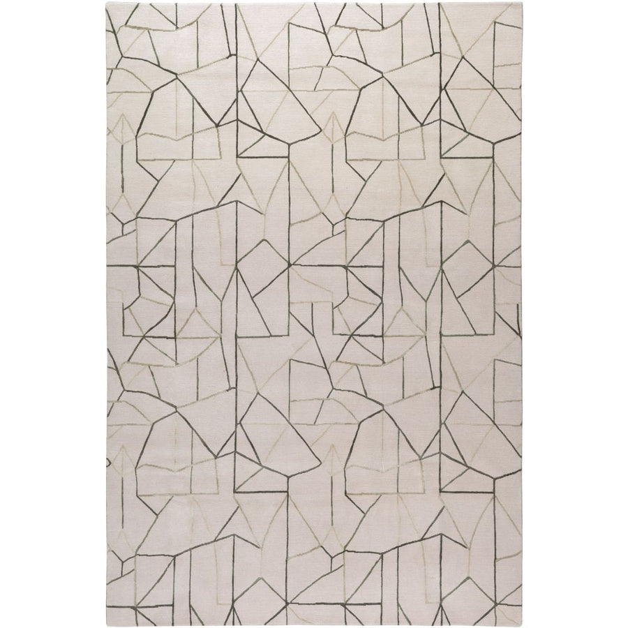 RUGKARI Mosaic geometric pure New Zealand wool luxury rug styled in an Indian living room - image 1