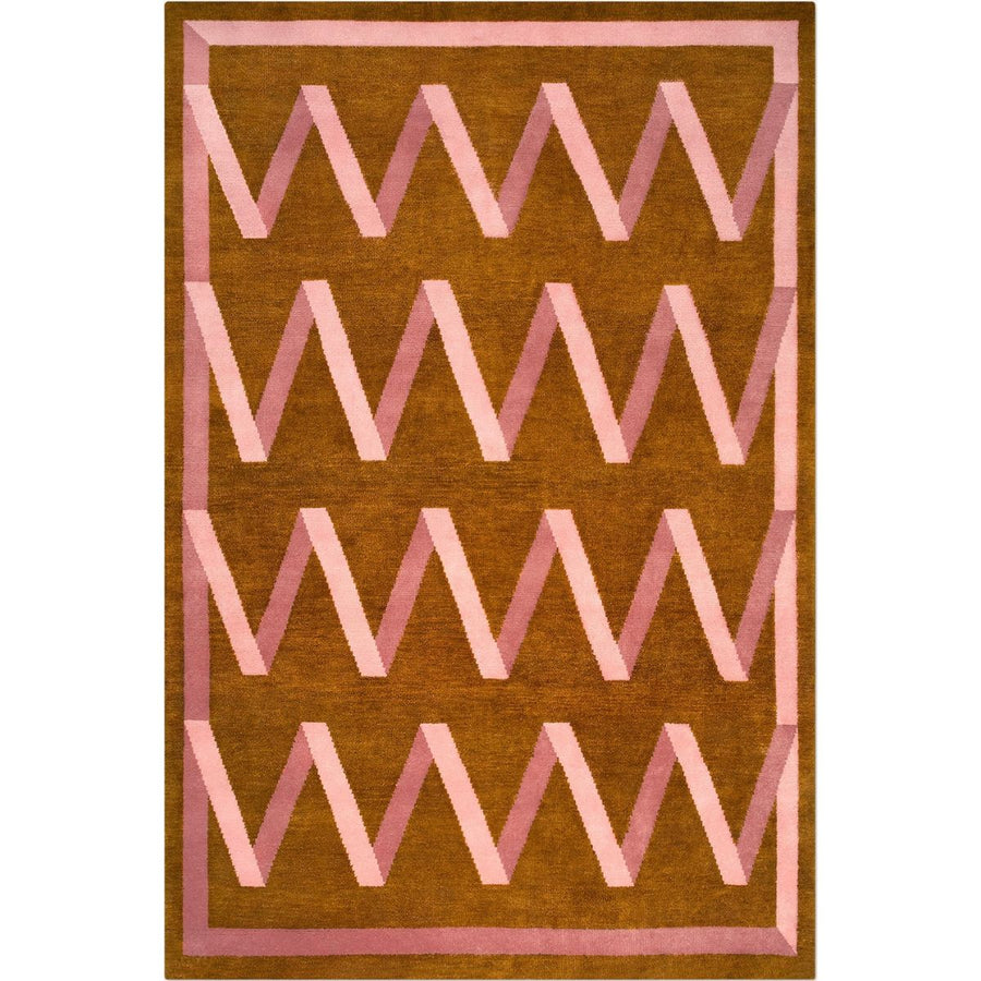 RUGKARI Vertex geometric pure New Zealand wool luxury rug styled in an Indian living room - image 1