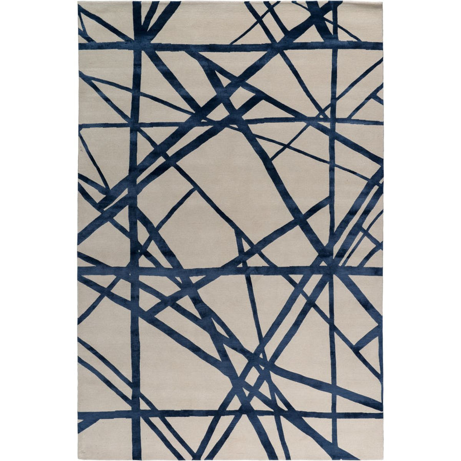 RUGKARI Granoir abstract pure New Zealand wool luxury rug styled in an Indian living room - image 1