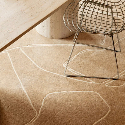 RUGKARI Solan abstract pure New Zealand wool luxury rug styled in an Indian living room - image 3