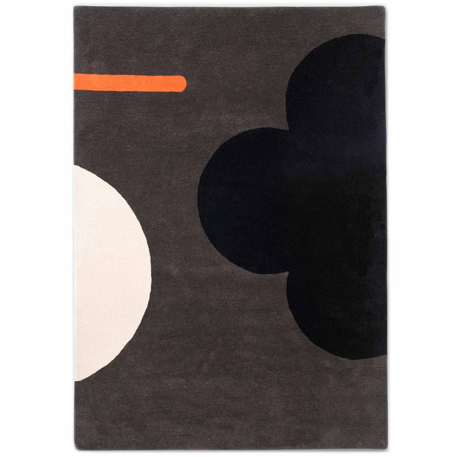 RUGKARI Galactic geometric pure New Zealand wool luxury rug styled in an Indian living room - image 1