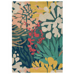 RUGKARI Marine floral pure New Zealand wool luxury rug styled in an Indian living room - image 1