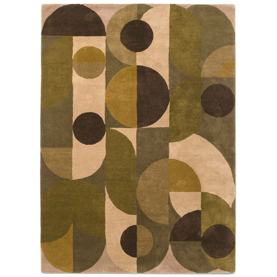 RUGKARI Lush geometric pure New Zealand wool luxury rug styled in an Indian living room - image 1