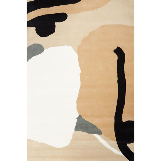 RUGKARI Cama abstract pure New Zealand wool luxury rug styled in an Indian living room - image 1