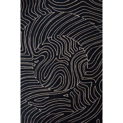 RUGKARI Mirage abstract pure New Zealand wool luxury rug styled in an Indian living room - image 1