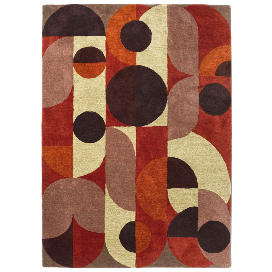 RUGKARI Radiant geometric pure New Zealand wool luxury rug styled in an Indian living room - image 1