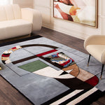 RUGKARI Nebula abstract pure New Zealand wool luxury rug styled in an Indian living room - image 2