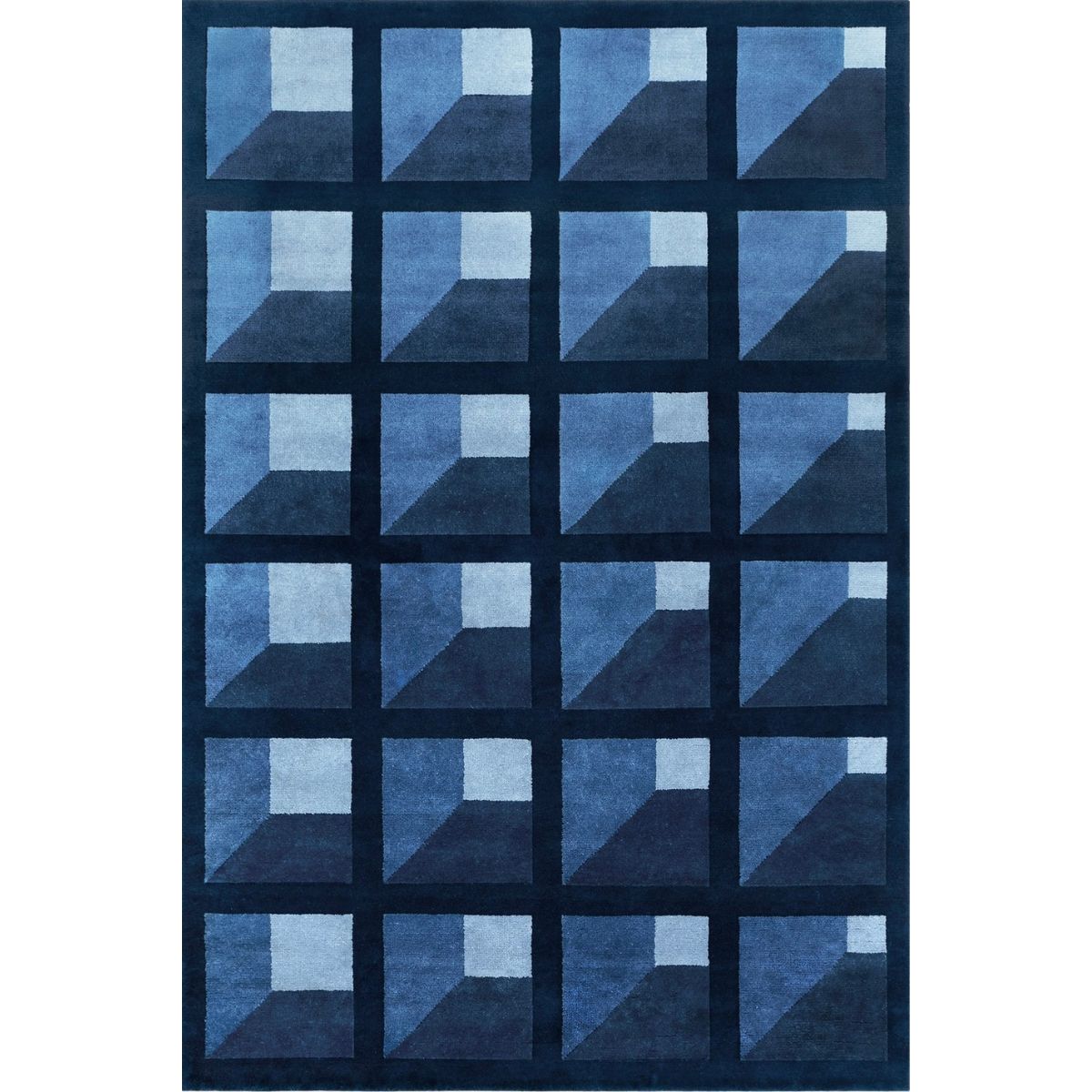 RUGKARI Neptune geometric pure New Zealand wool luxury rug styled in an Indian living room - image 1
