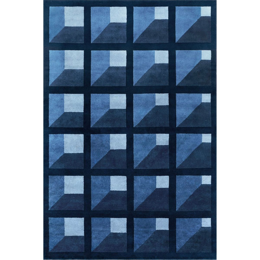 RUGKARI Neptune geometric pure New Zealand wool luxury rug styled in an Indian living room - image 1