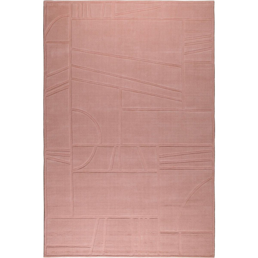 RUGKARI Dawn geometric pure New Zealand wool luxury rug styled in an Indian living room - image 1