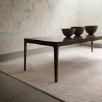 RUGKARI Trellis geometric pure New Zealand wool luxury rug styled in an Indian living room - image 2