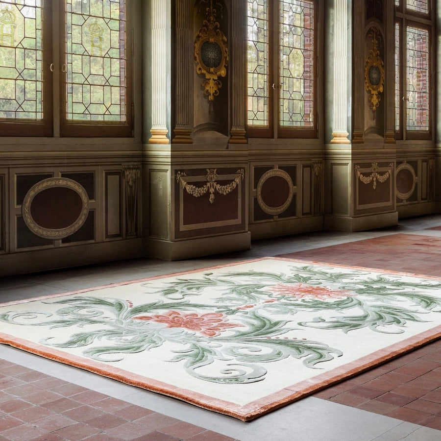 RUGKARI Gulraiz traditional pure New Zealand wool luxury rug styled in an Indian living room - image 2