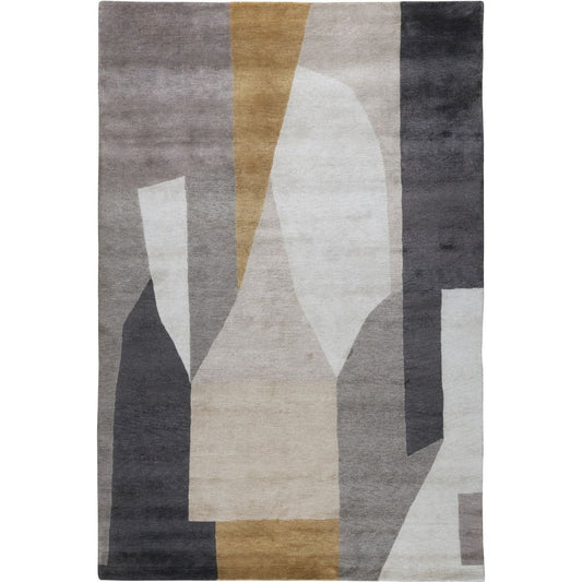 RUGKARI Emphorium abstract pure New Zealand wool luxury rug styled in an Indian living room - image 1