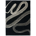 RUGKARI Noir abstract pure New Zealand wool luxury rug styled in an Indian living room - image 1